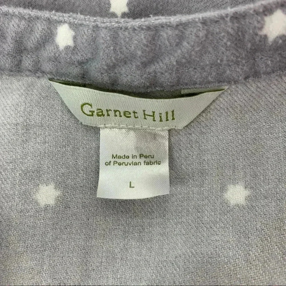 Garnet Hill Pima Flannel Mandarin tunic Pajama top - Picture 3 of 7